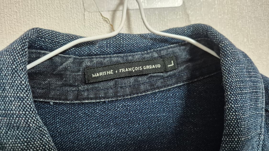 90s 일본 마리떼 프랑소와 저버 데님 패치워크 셔츠 남방 상품이미지3