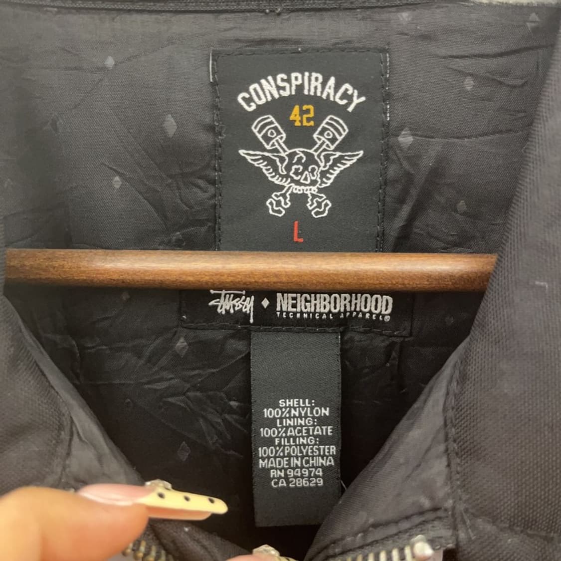 스투시X네이버후드 희귀 키치 리플렉티브 집업 자켓 L C09674 상품이미지5