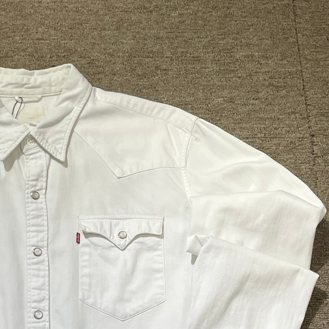 (L) Levi's 리바이스 코튼 화이트 웨스턴 셔츠 상품이미지4