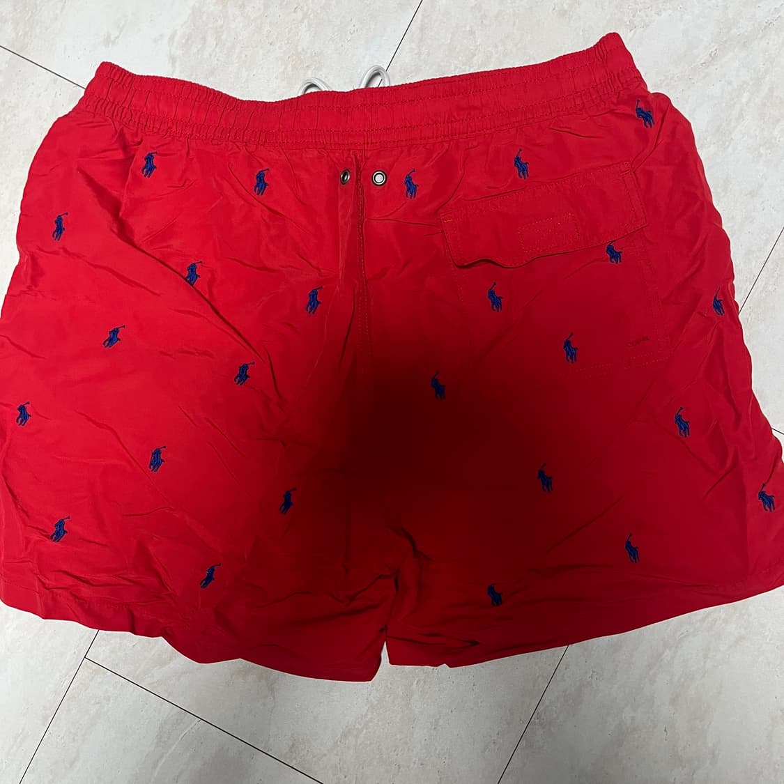 POLO 폴로 랄프로렌 레드 멀티포니 자수 수영복XL  상품이미지3