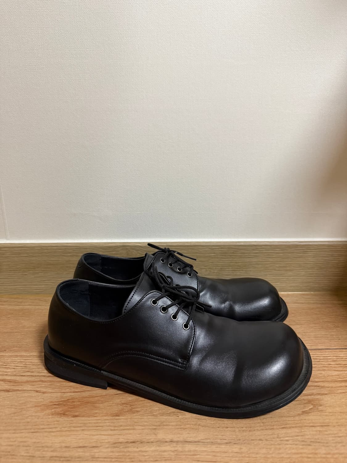(270size) 빈티지 레더 블랙 더비슈즈 상품이미지2