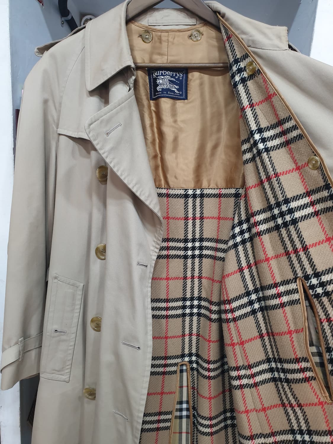 빈티지 버버리 베이지 더블 브레스티드 트렌치 코트 상품이미지3