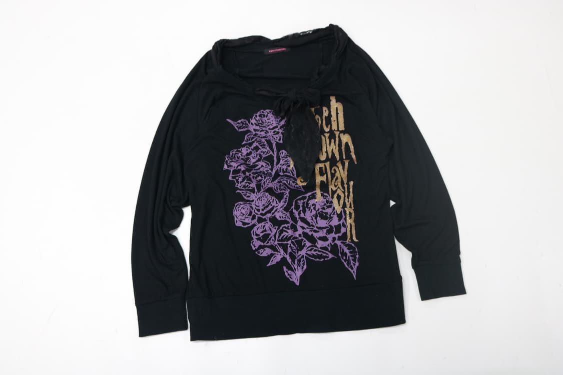 ALGONQUINS 알곤퀸 빈티지 펑크 로즈 레이스 타이 롱슬리브 (L) 상품이미지2