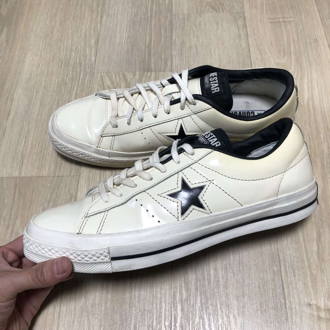 (270) 컨버스 CONVERSE 원스타 레더 한별 아이보리 에그렛270 상품이미지1