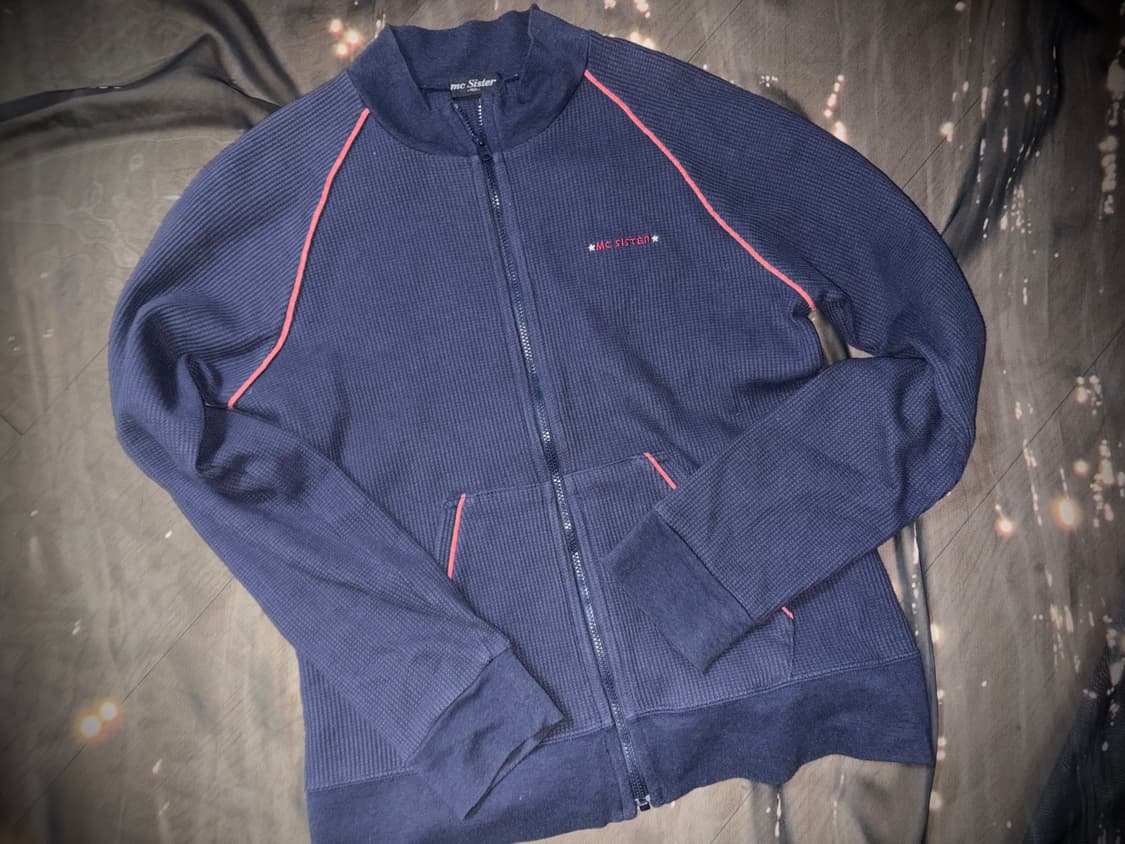 빈티지 아디다스깔 네이비 져지 자켓 상품이미지1