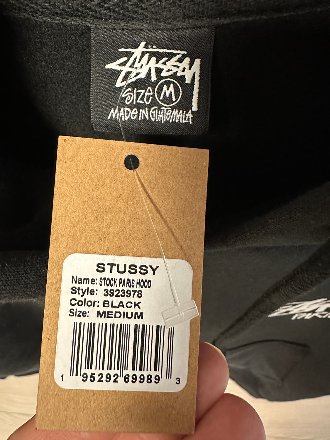 [새상품]Stussy Paris 스투시 파리 후드 블랙 M사이즈 상품이미지3