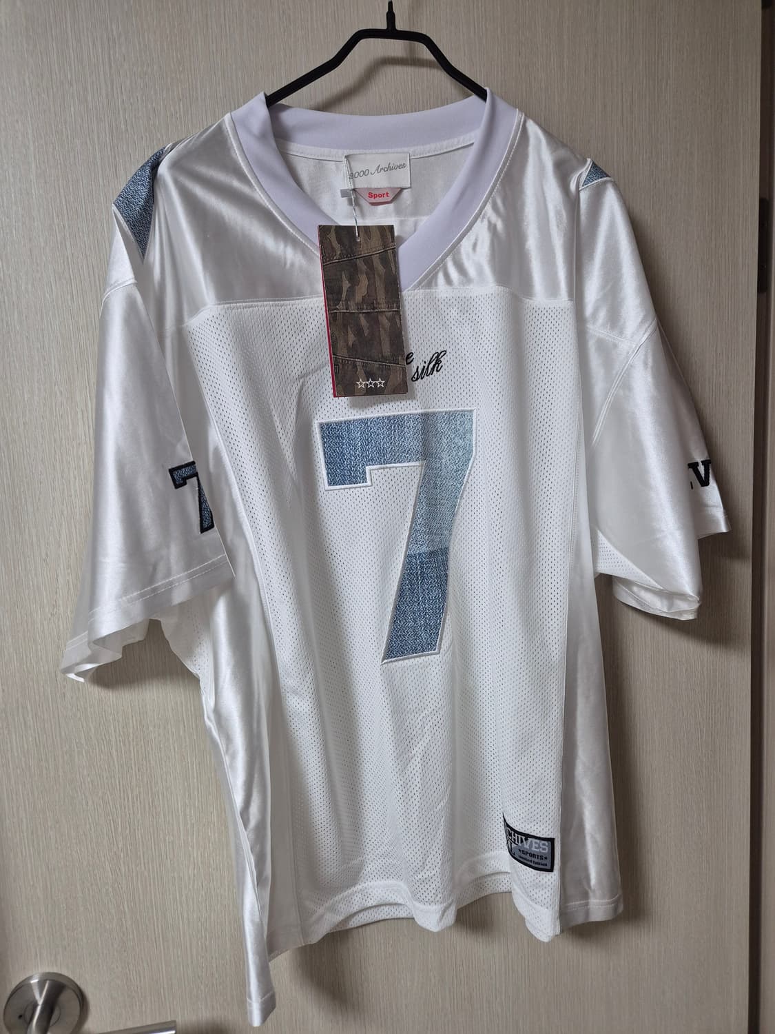 (새제품) 2000 아카이브 풋볼 셔츠 데님 반팔 상품이미지2