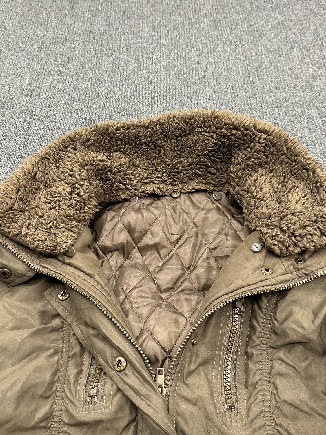 M)Japanese vintage 여성 셔링 디테일 패딩 야상 자켓 상품이미지4