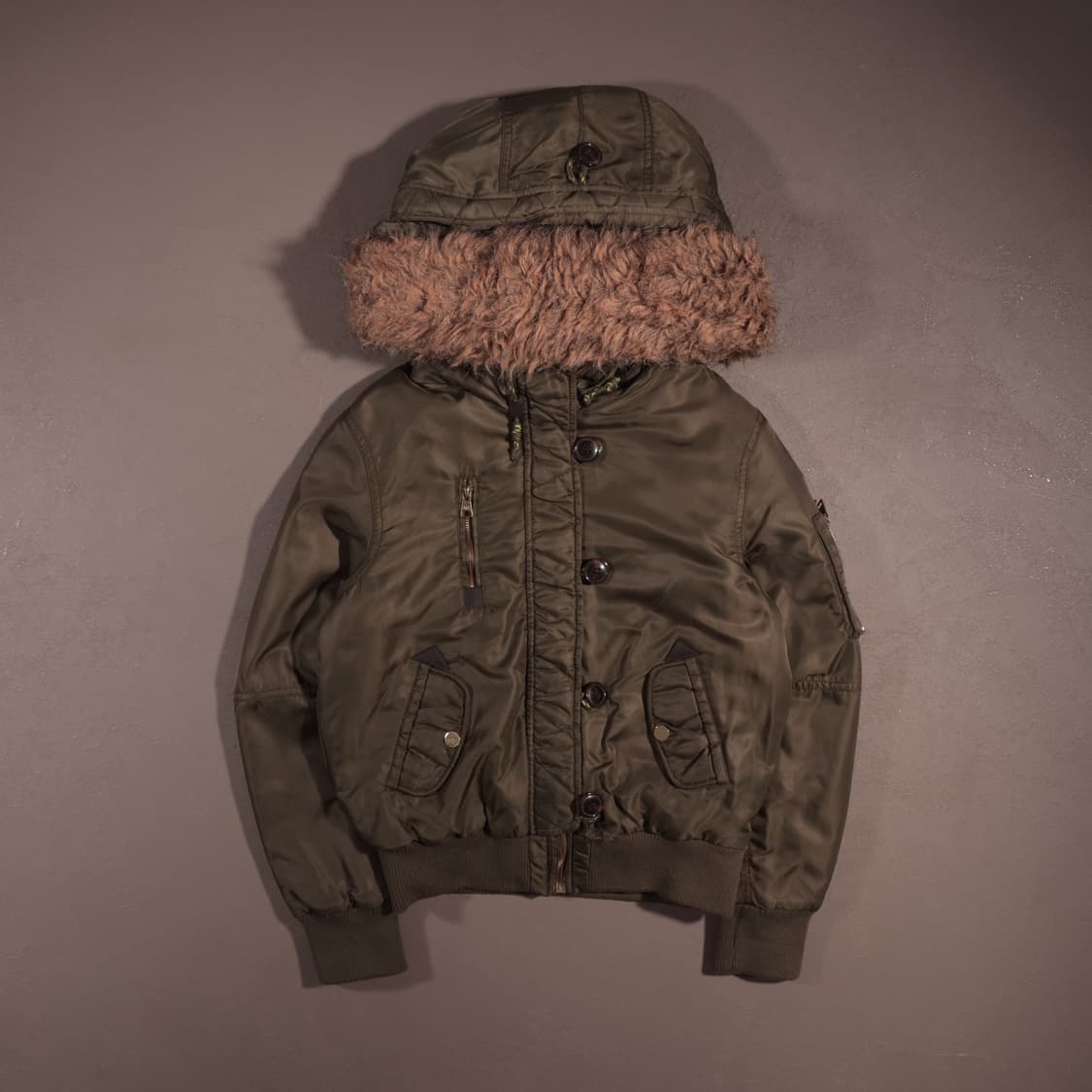 BERSHKA N-2 후드 퍼 점퍼 상품이미지1