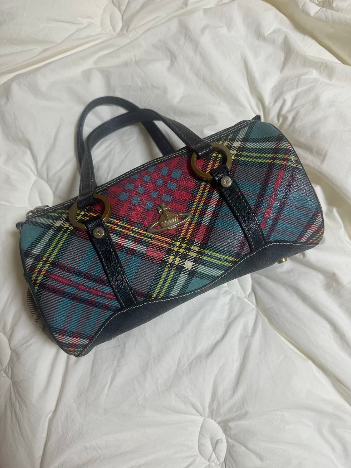 비비안웨스트우드 체크 토트백 상품이미지1