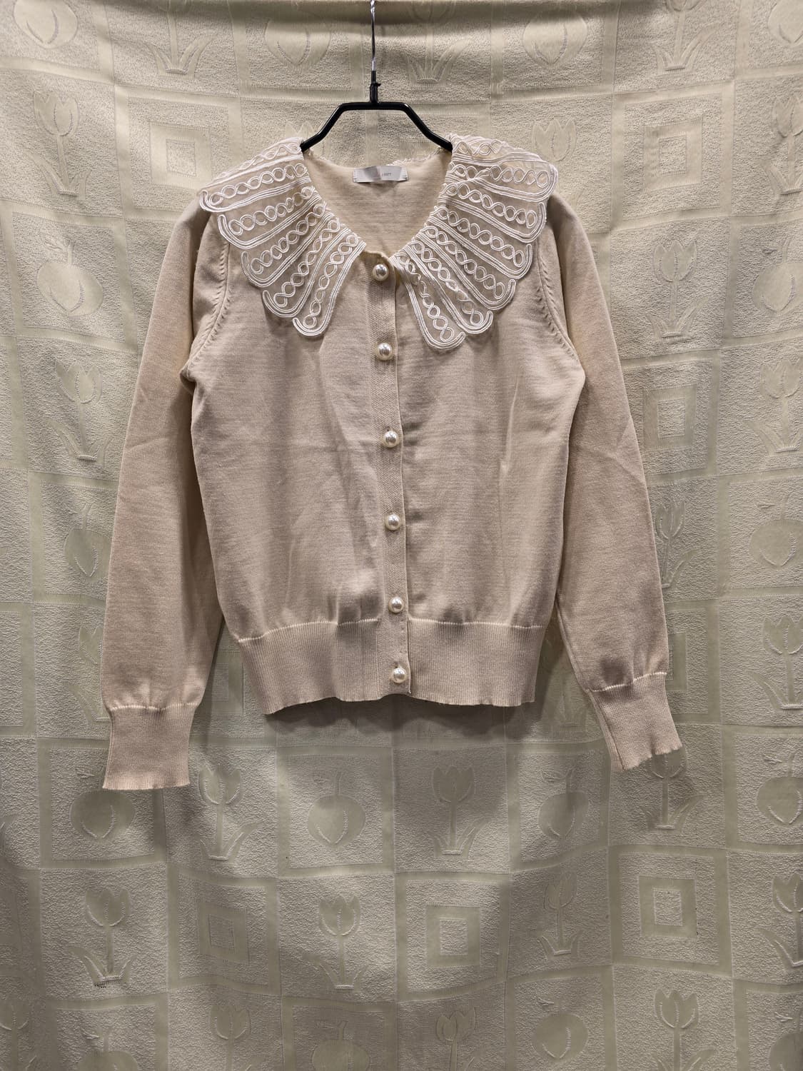 지고트 JIGOTT 레이스 카라 가디건 겸 니트티 S 상품이미지1