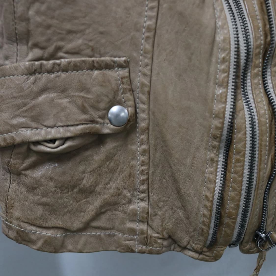 LAMB LEATHER 지퍼 포인트 가죽 자켓 62158 상품이미지6