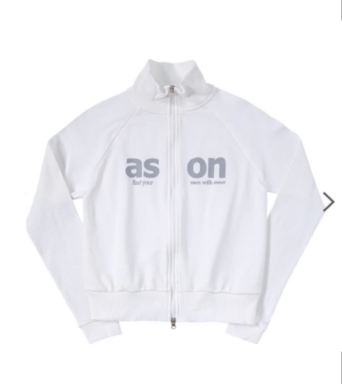 애즈온 salt zip-up white / 집업 화이트 상품이미지1