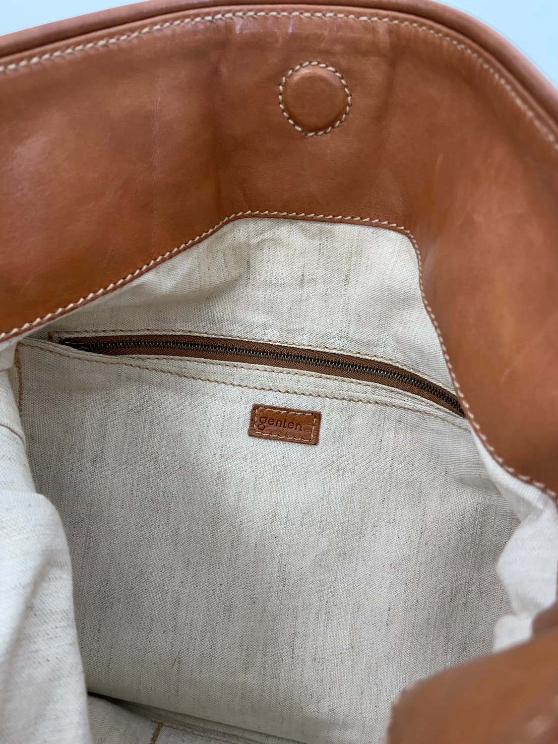 Genten 린넨/레더 숄더백 상품이미지9
