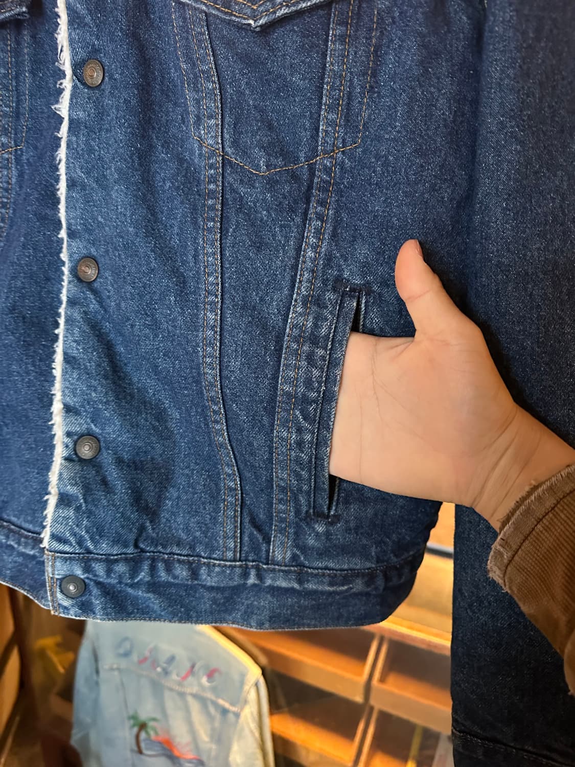 90s USA 빈티지 리바이스 3세대 셰르파 데님 자켓 상품이미지5