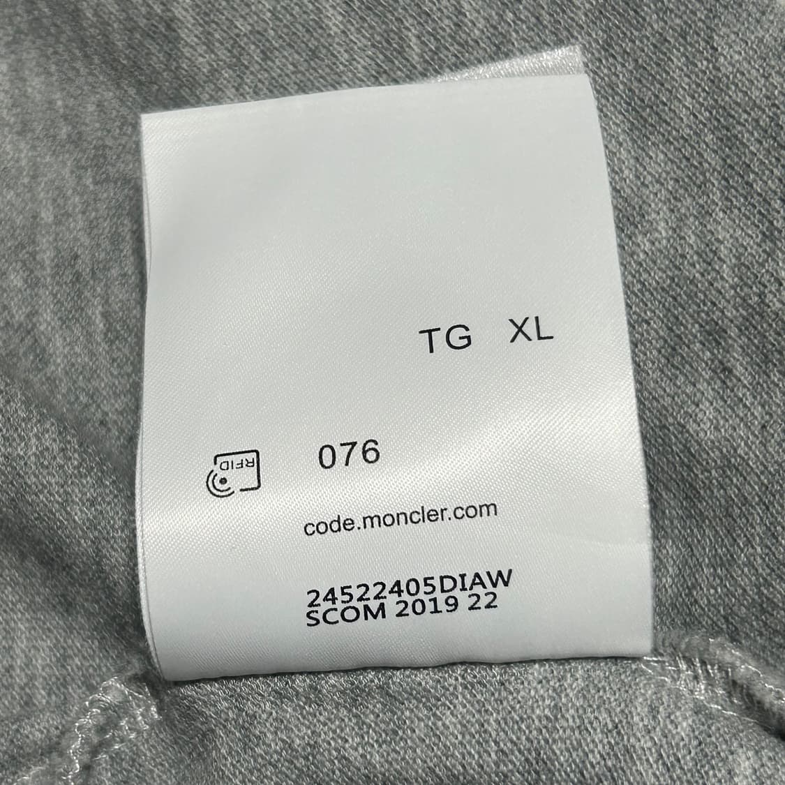 XL 몽클레어 그레이 카라 반팔티 상품이미지5