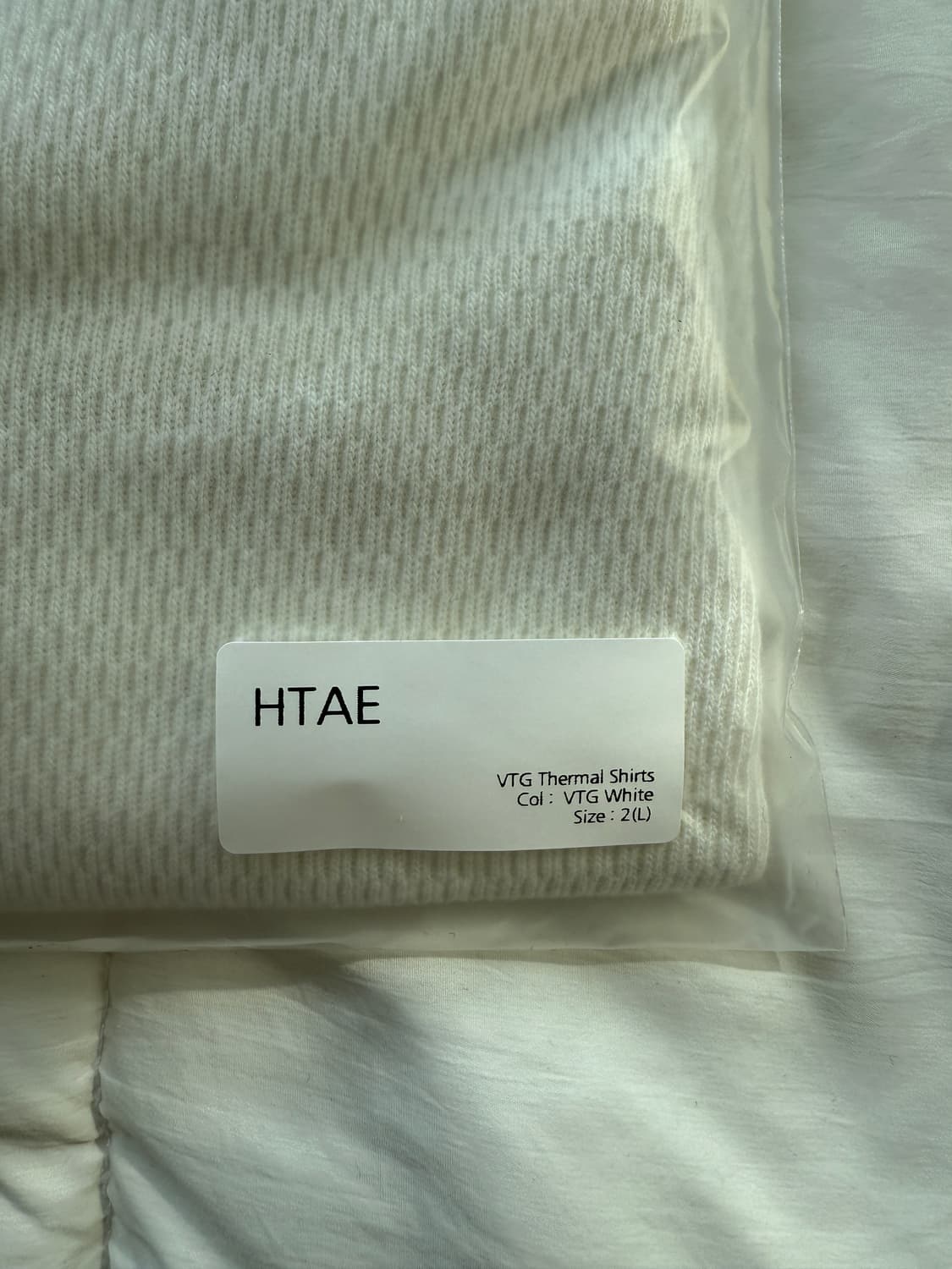 HTAE VTG Thermal Honeycomb White 허니콤 티셔츠 상품이미지2