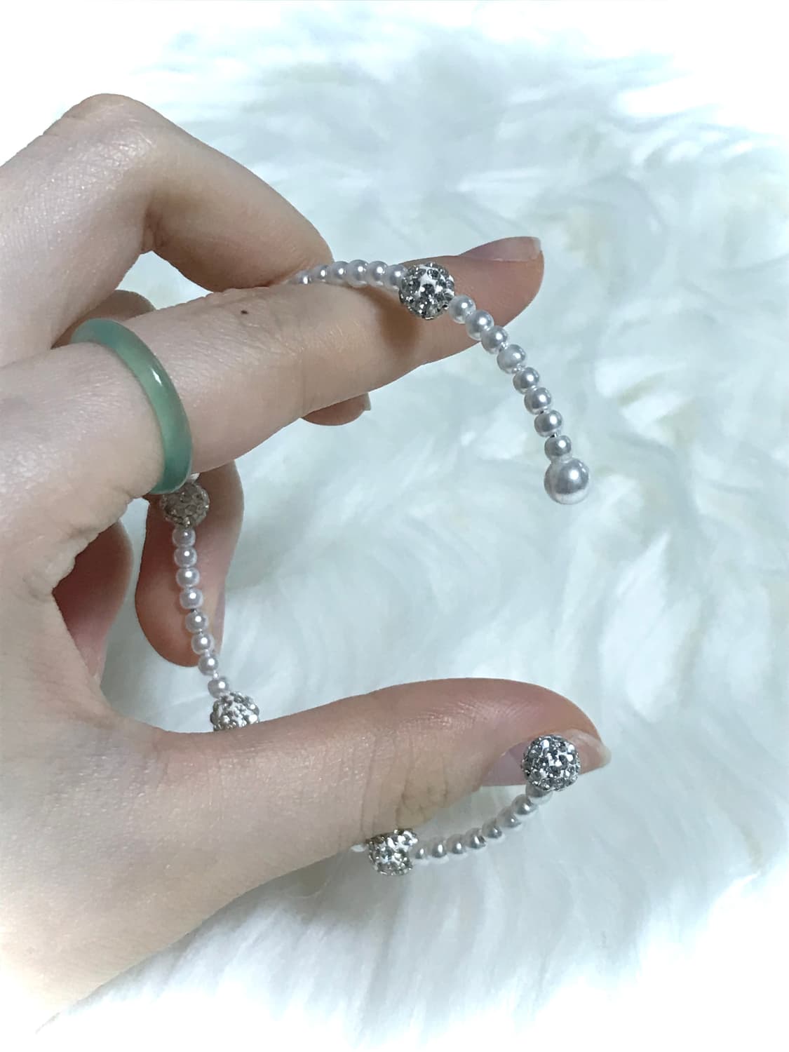 빈티지 진주 크리스탈 볼 뱅글 팔찌 상품이미지2