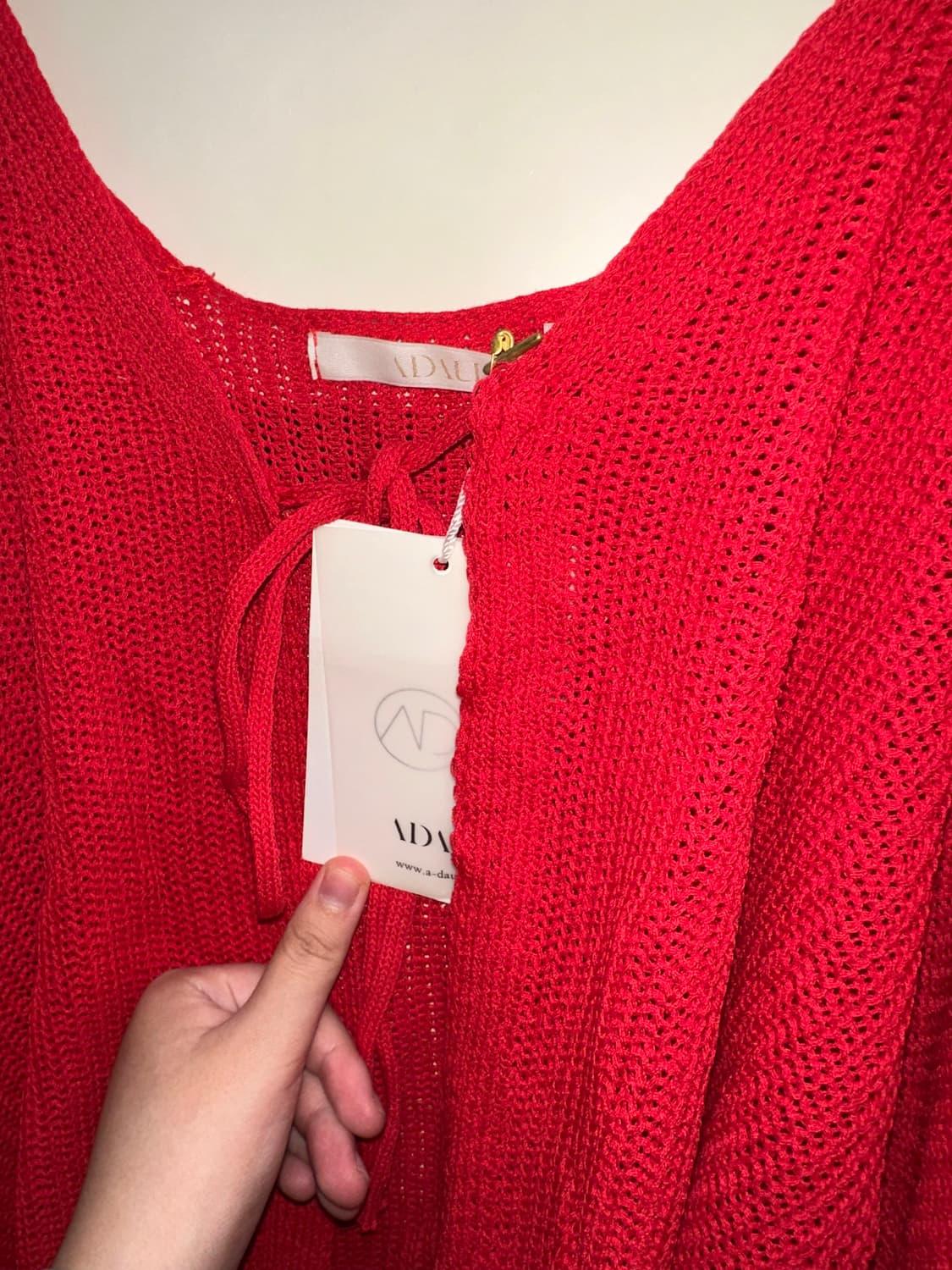 어다울 레드 니트 가디건 새상품 상품이미지2