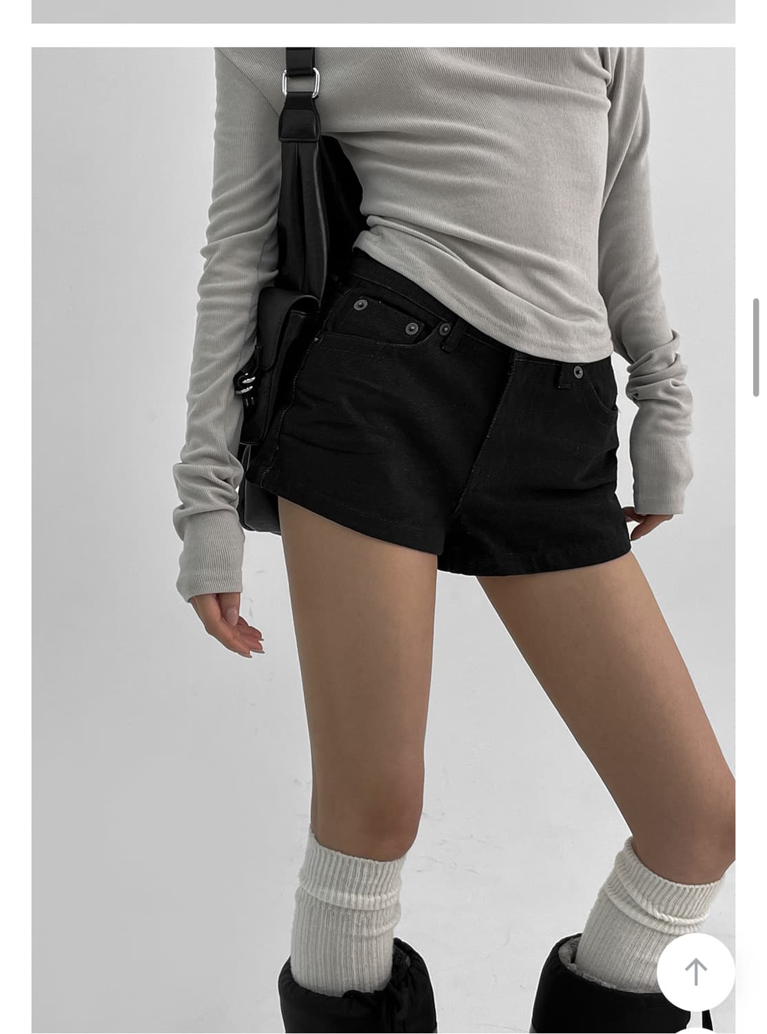 블랙업 핫크 논페이드 숏 데님팬츠 (OOTJ) 상품이미지2