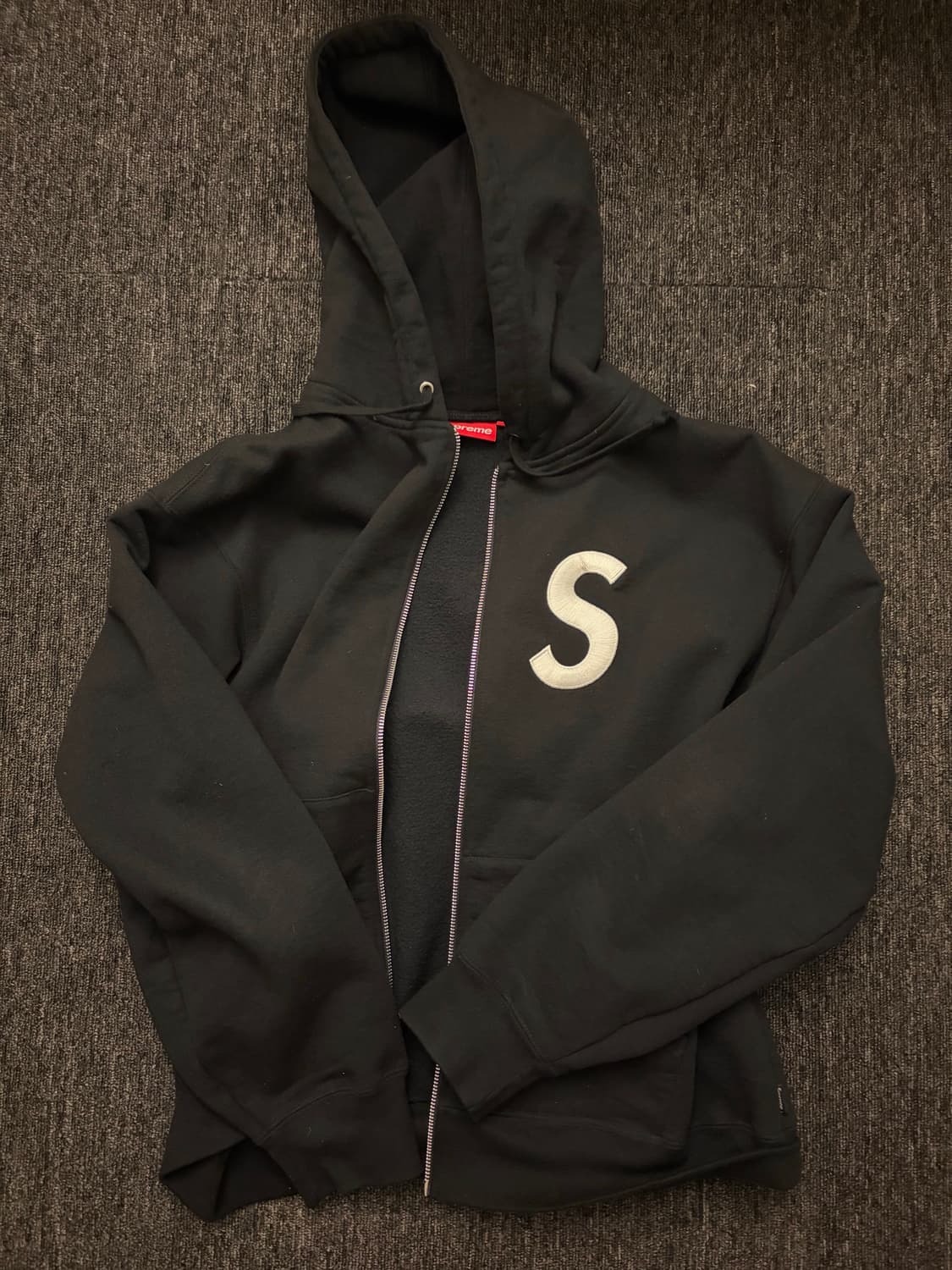 슈프림 S로고 후드집업 블랙 M 상품이미지1