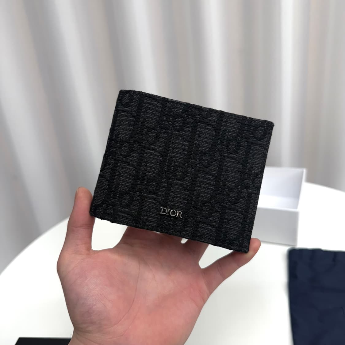 [풀박스] 디올 오블리크 반지갑 블랙 상품이미지2