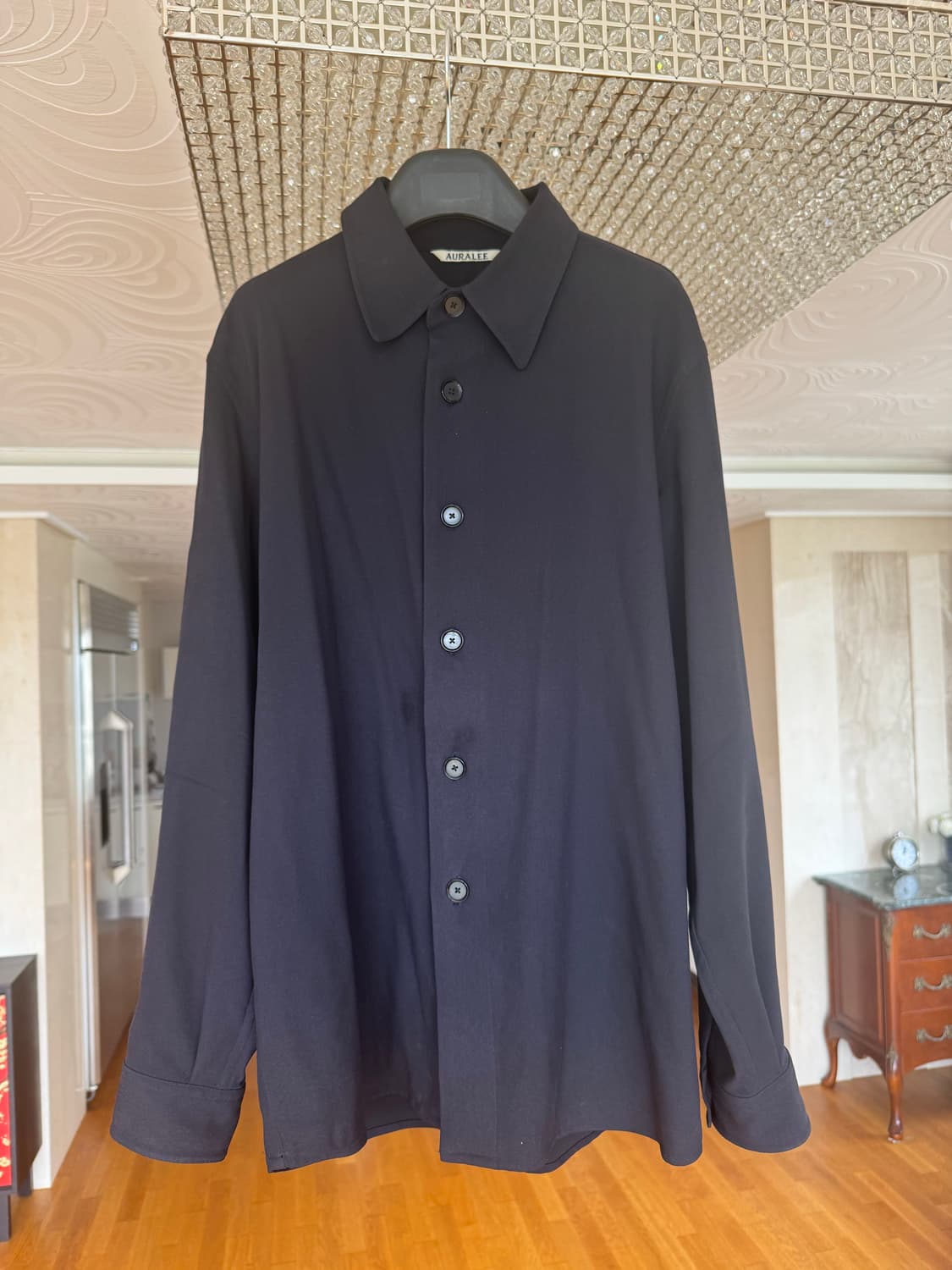 오라리 트로피컬 울 셔츠 4 size 네이비 상품이미지1