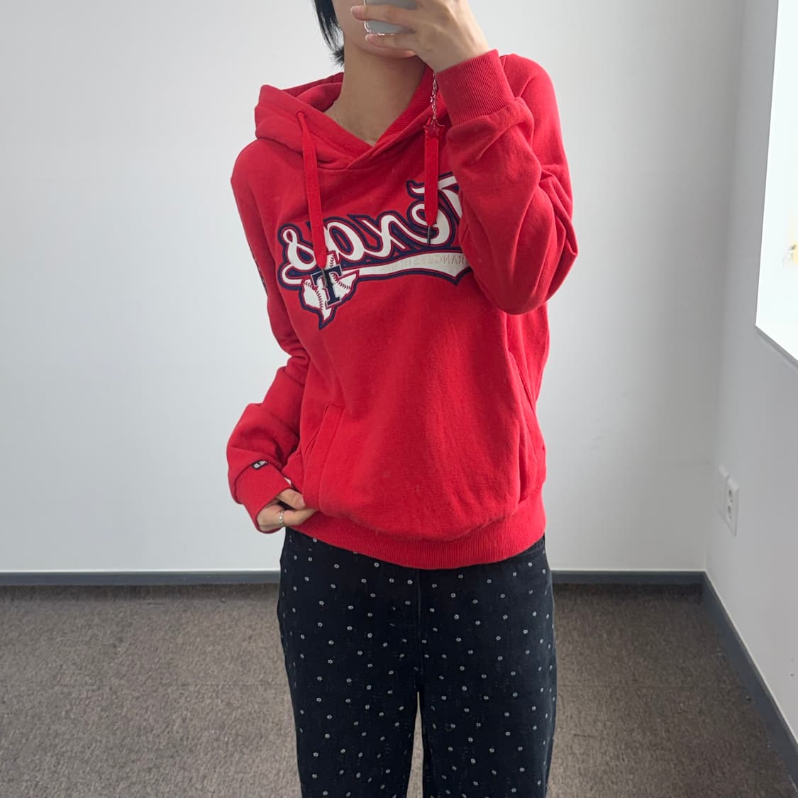 MLB 엠엘비 텍사스 로고 레드 후드티 상품이미지2