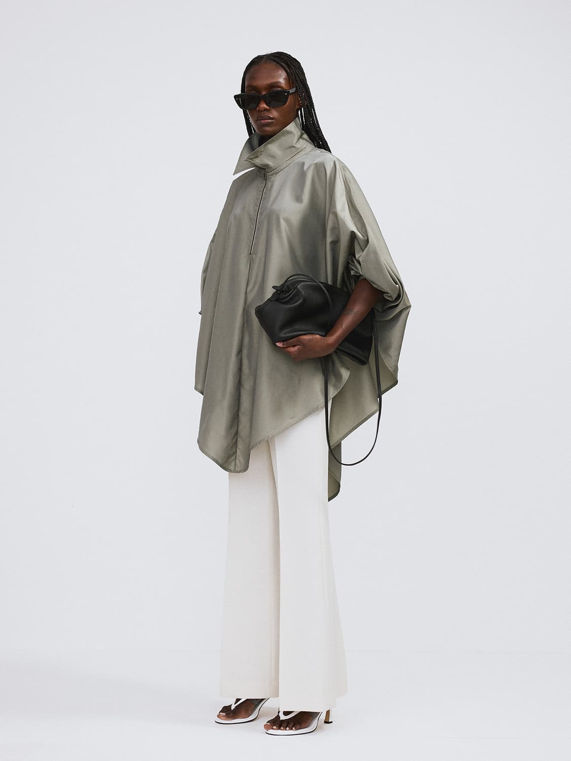 렉토 RECTO 오버사이즈 케이프 점퍼 자켓 라이트 카키 상품이미지3