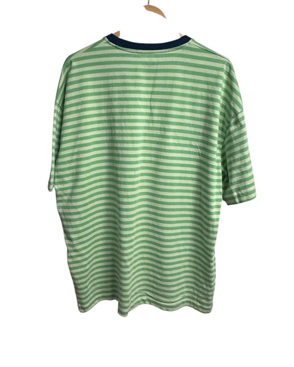 자라(ZARA) 그린 스트라이프 링거 반팔 티셔츠 XL size 상품이미지5