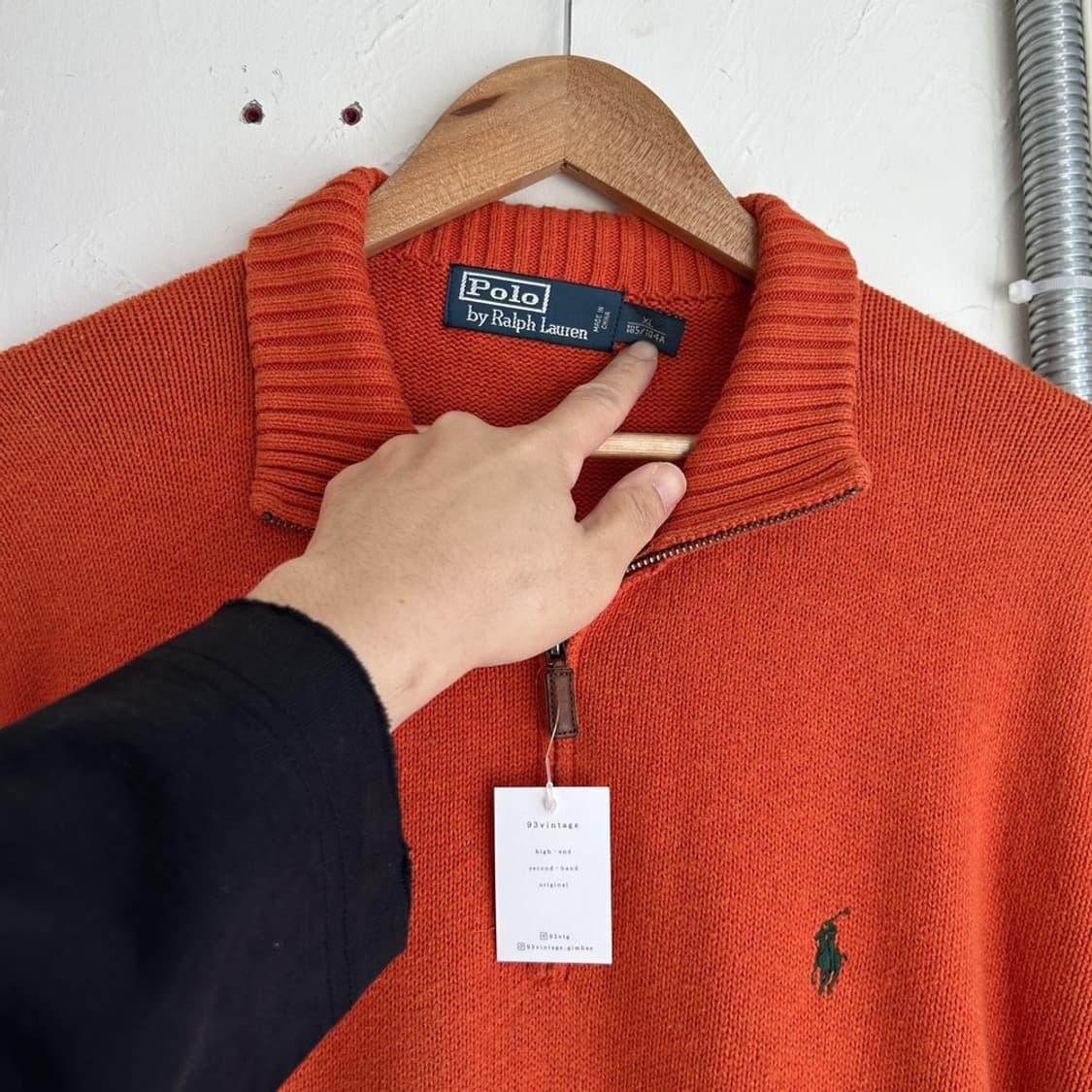 15461 - 폴로 랄프로렌 오렌지 반집업 니트 상품이미지3