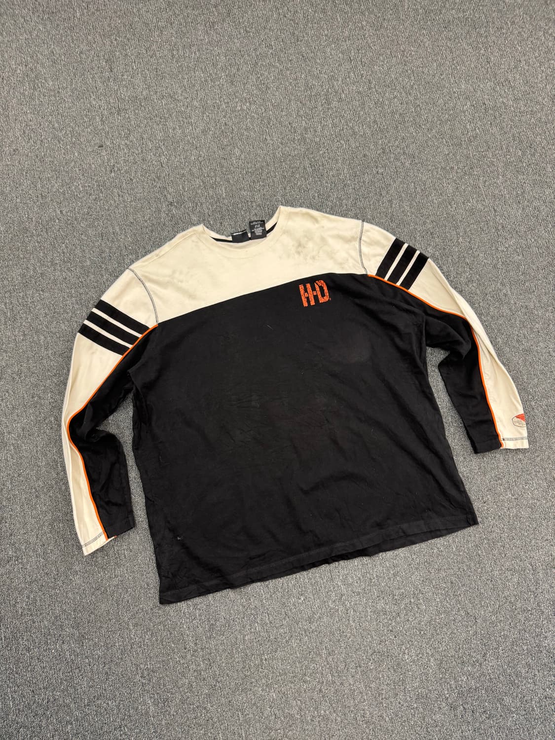 3XL)할리데이비슨 빈티지 MILWAUKEE 프린팅 투톤 롱슬리브 상품이미지3