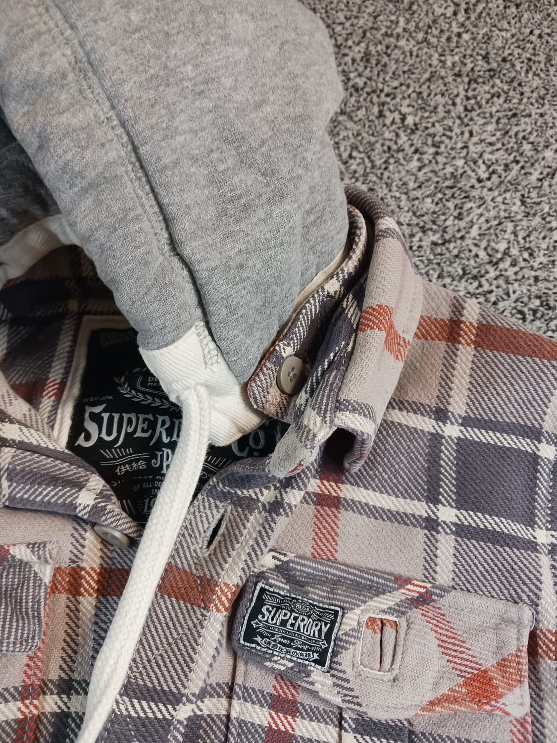 슈퍼드라이 후드 체크셔츠 상품이미지5