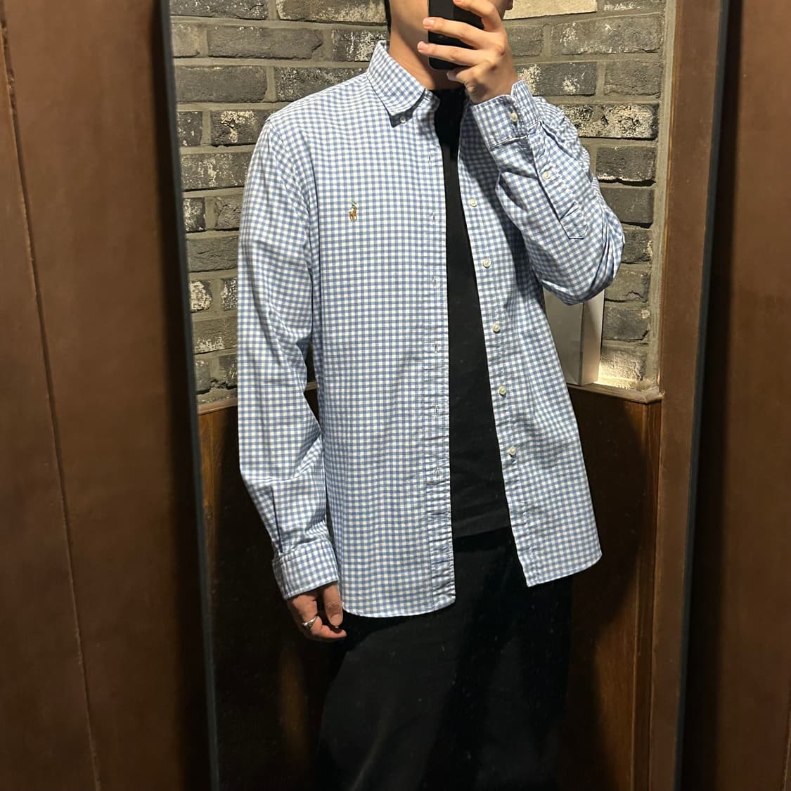L) 폴로 랄프로렌 클래식 블루 깅엄 체크 옥스포드 셔츠 상품이미지8