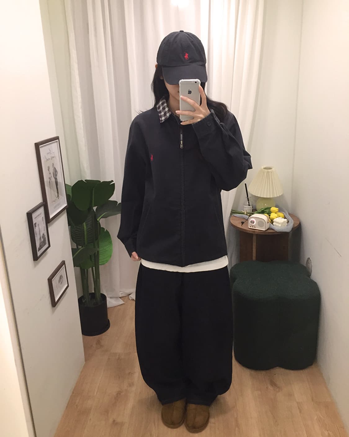 여성 폴로 체크카라 코튼자켓 100 상품이미지1