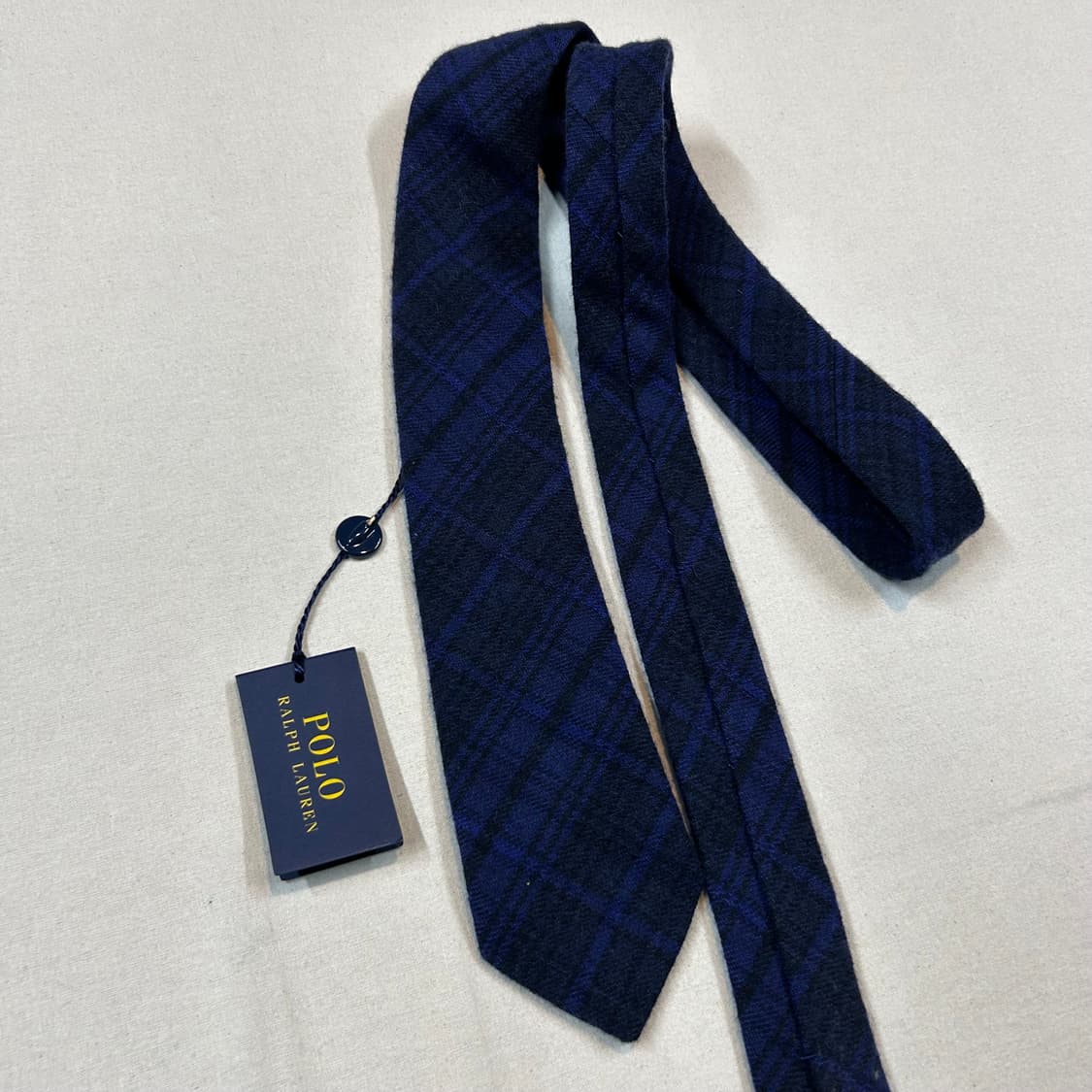 폴로 랄프로렌 울 네이비 체크 무늬 넥타이 상품이미지2