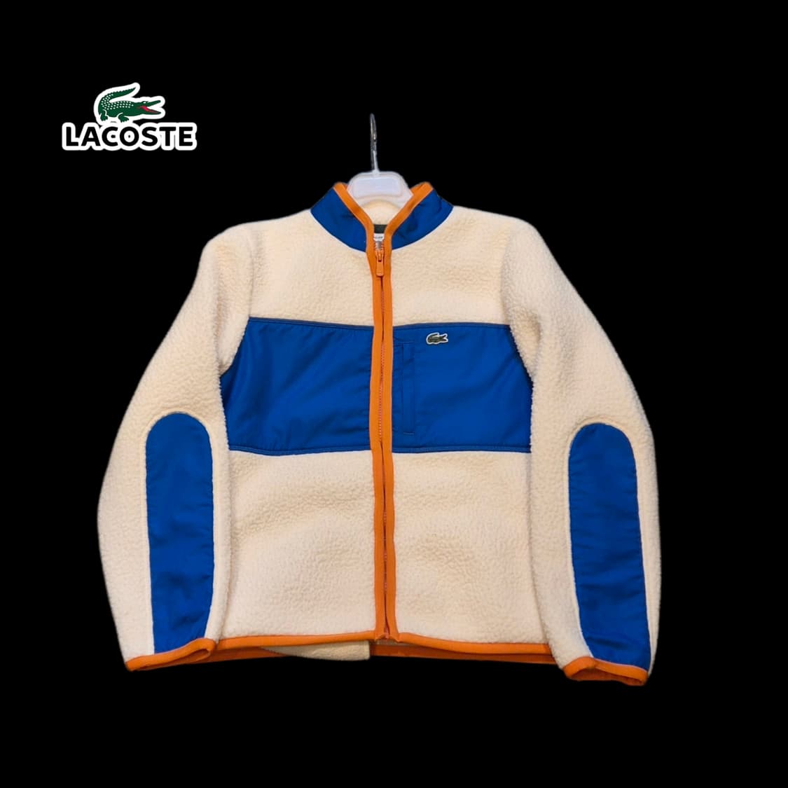(Kids-152cm) 라코스테 아이보리 배색 후리스집업  상품이미지1