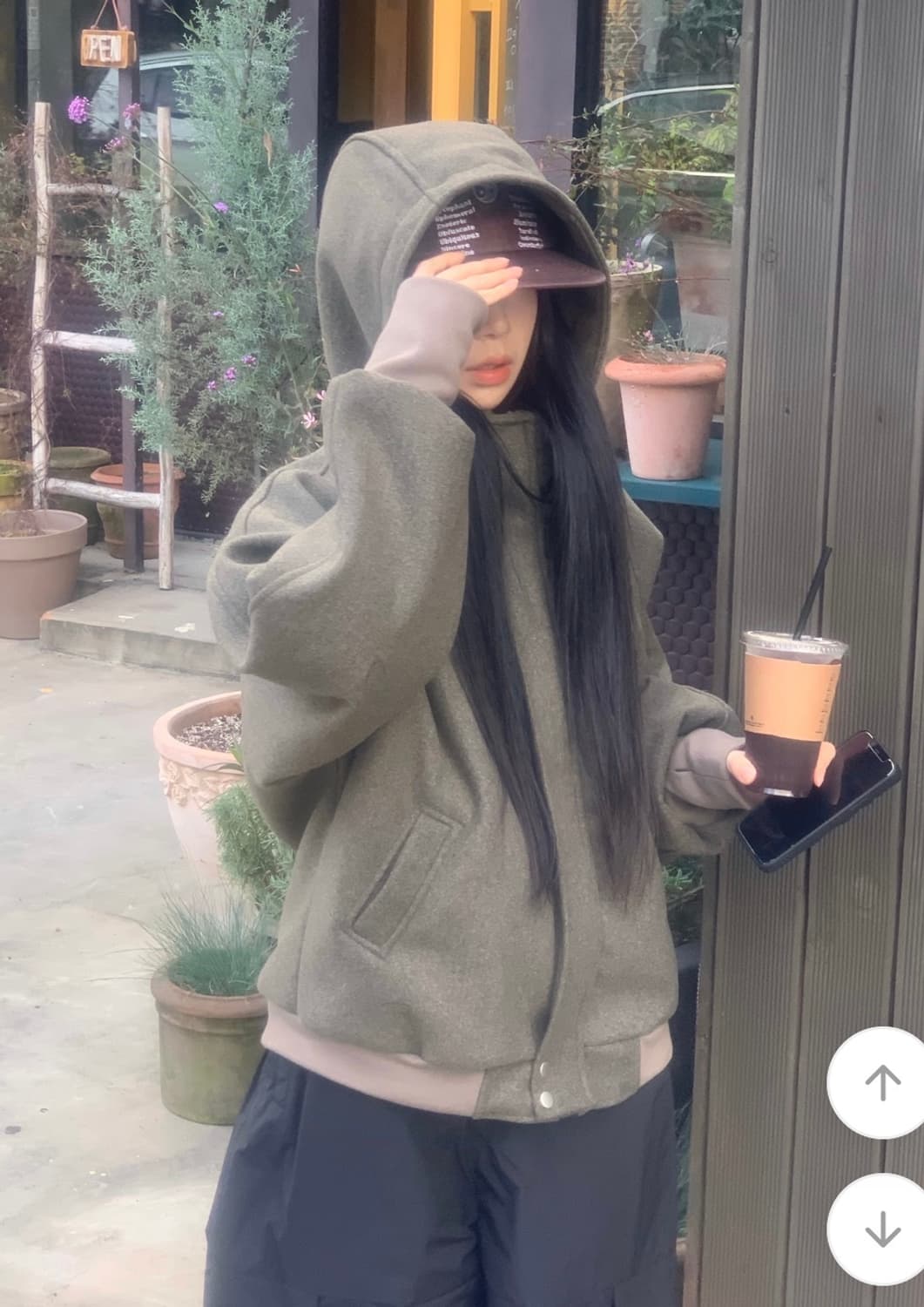 울 핸드워머 후드 블루종 점퍼 상품이미지1