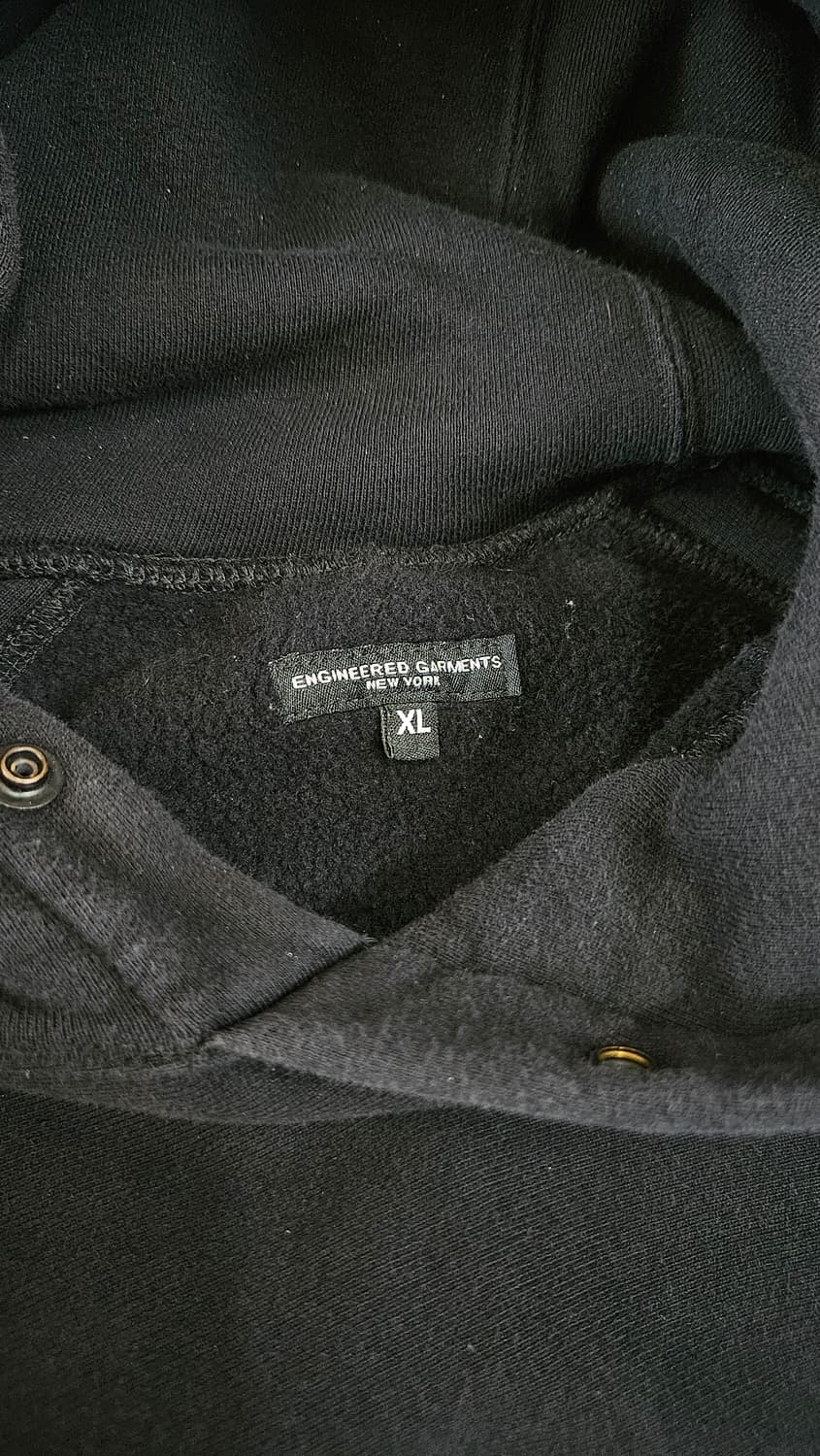 엔지니어드가먼츠 래글런 블랙 후드 급처 상품이미지2