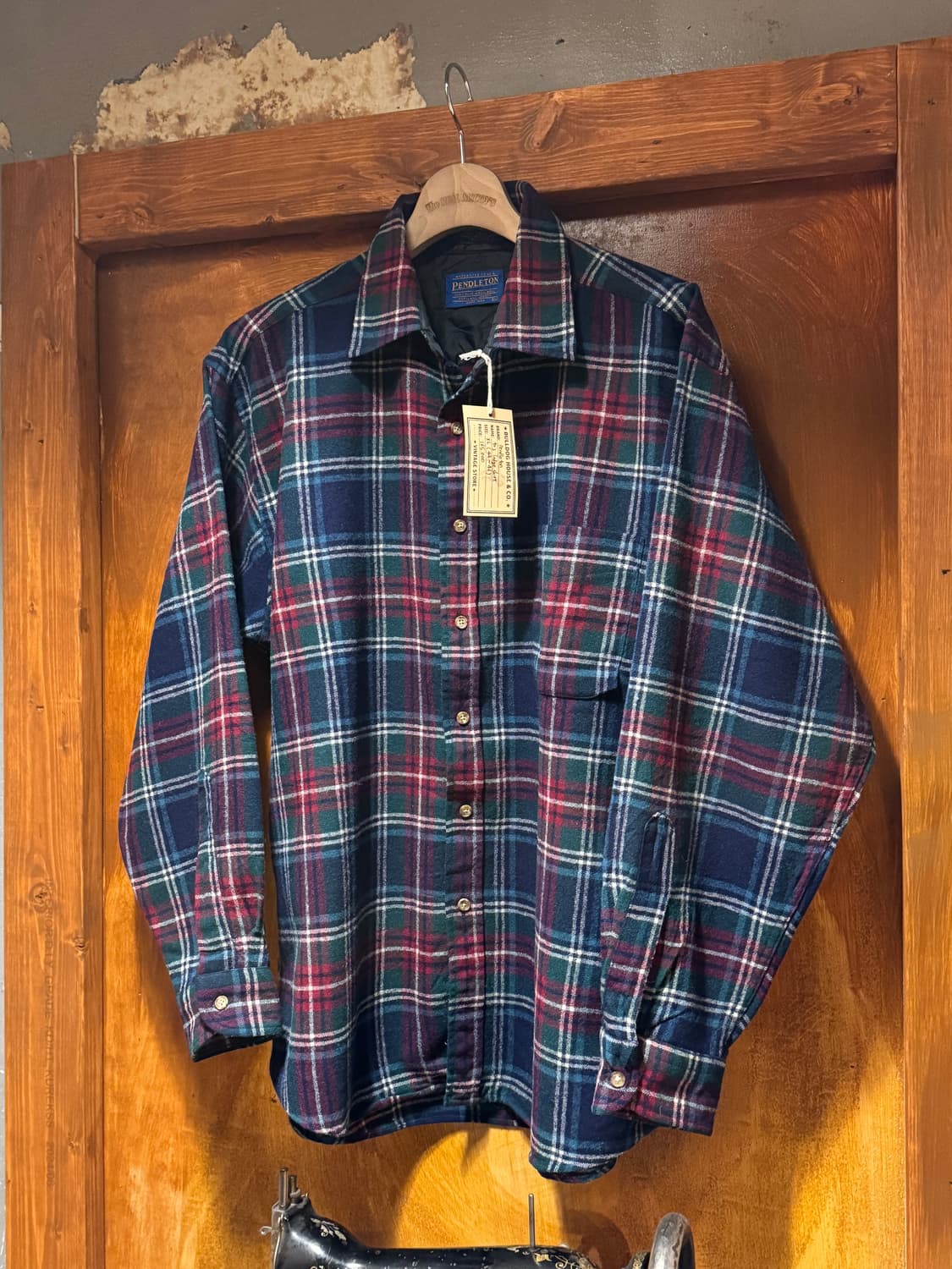 90s 펜들턴 울플란넬 타탄체크셔츠 (XL) 상품이미지2