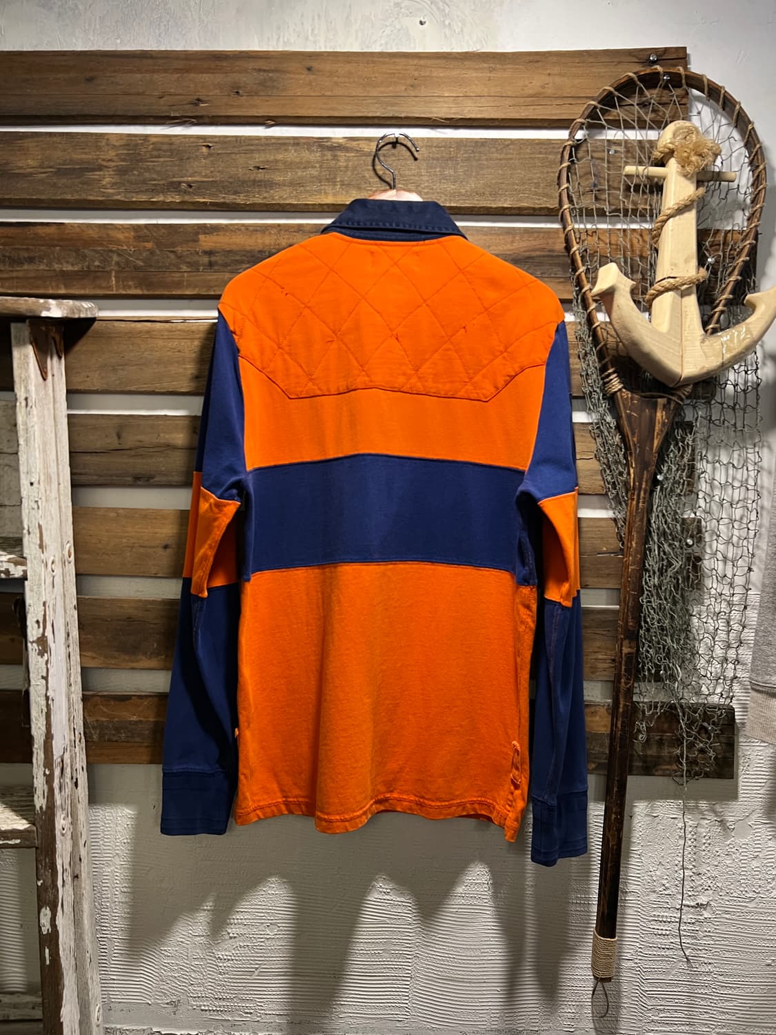 [L]폴로 랄프로렌 오렌지 네이비 럭비 티셔츠 상품이미지7