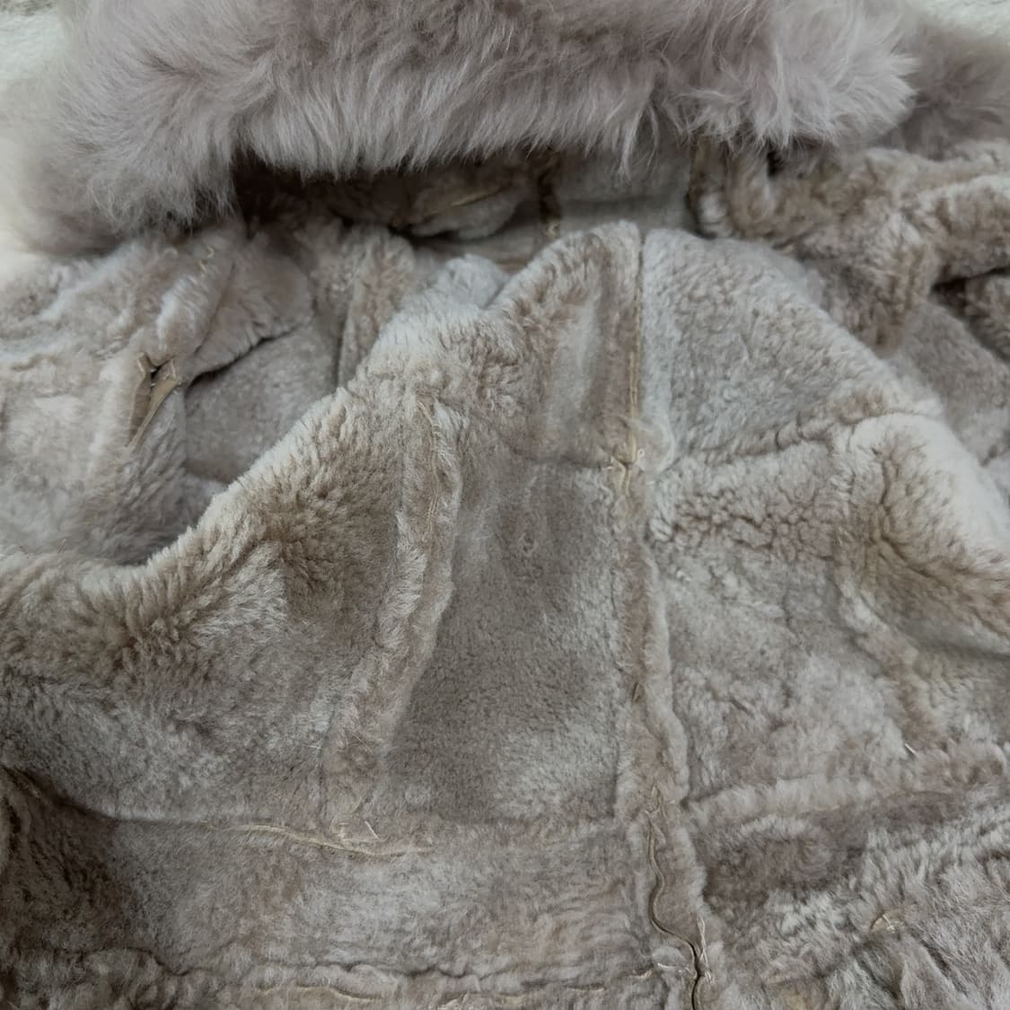 빈티지 모카브라운 양가죽  메리노양털 무스탕 상품이미지10