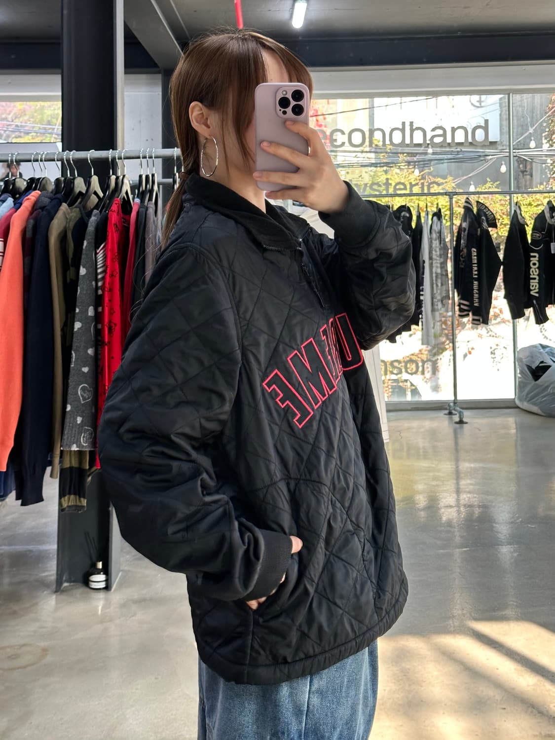 슈프림 17SS Arc 로고 퀼팅 풀오버 하프집업 아노락 상품이미지3