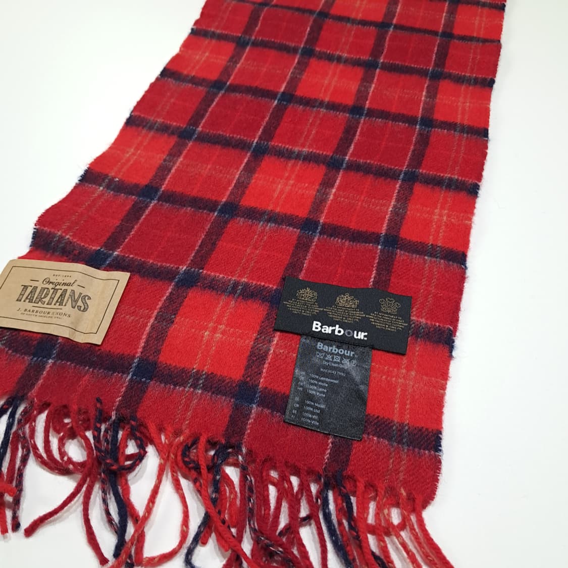 MX537 바버 램스울 오리지널타탄 레드 머플러목도리 상품이미지3