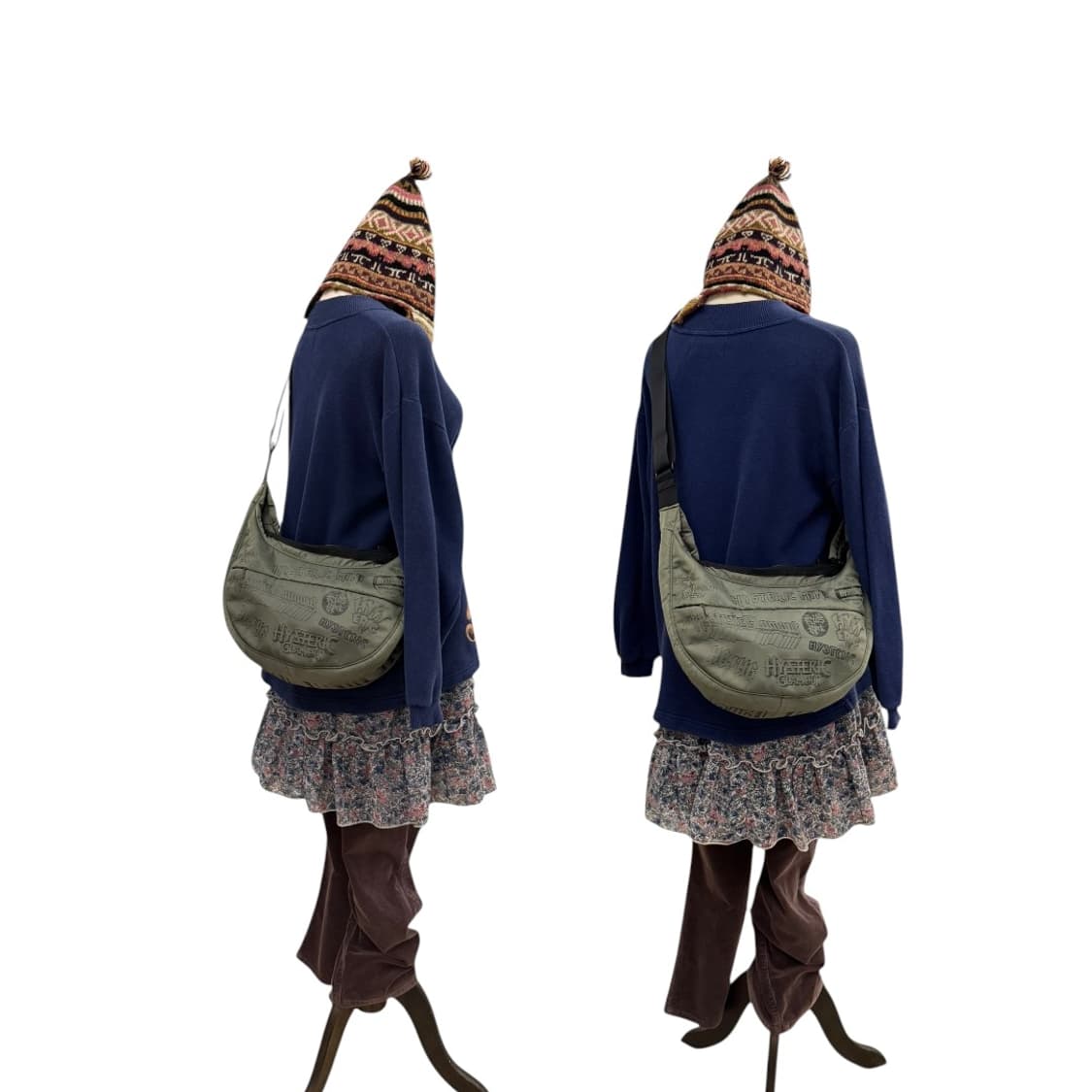 히스테릭글래머 프린티드 숄더백 카키 상품이미지10