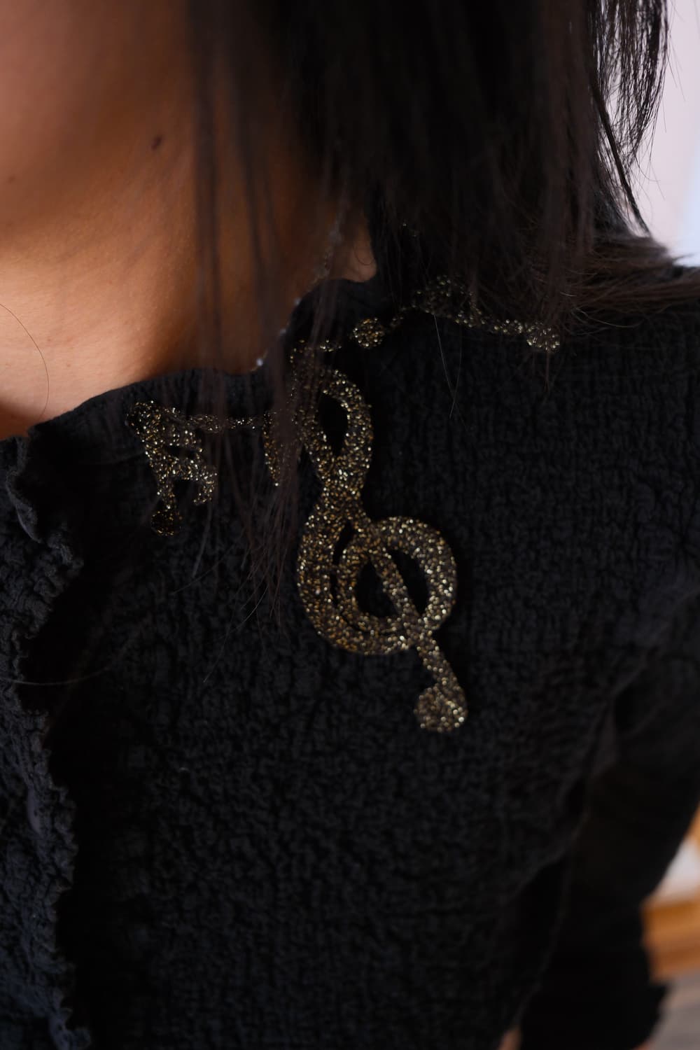 Music note wrinkled cardigan 상품이미지1