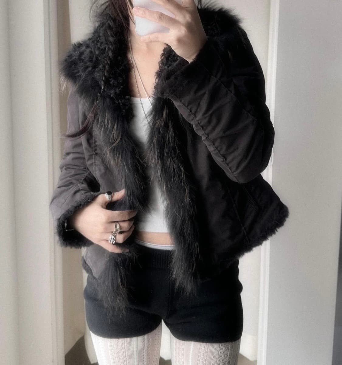 빈티지 믹스 퍼 셔링 자켓 상품이미지1