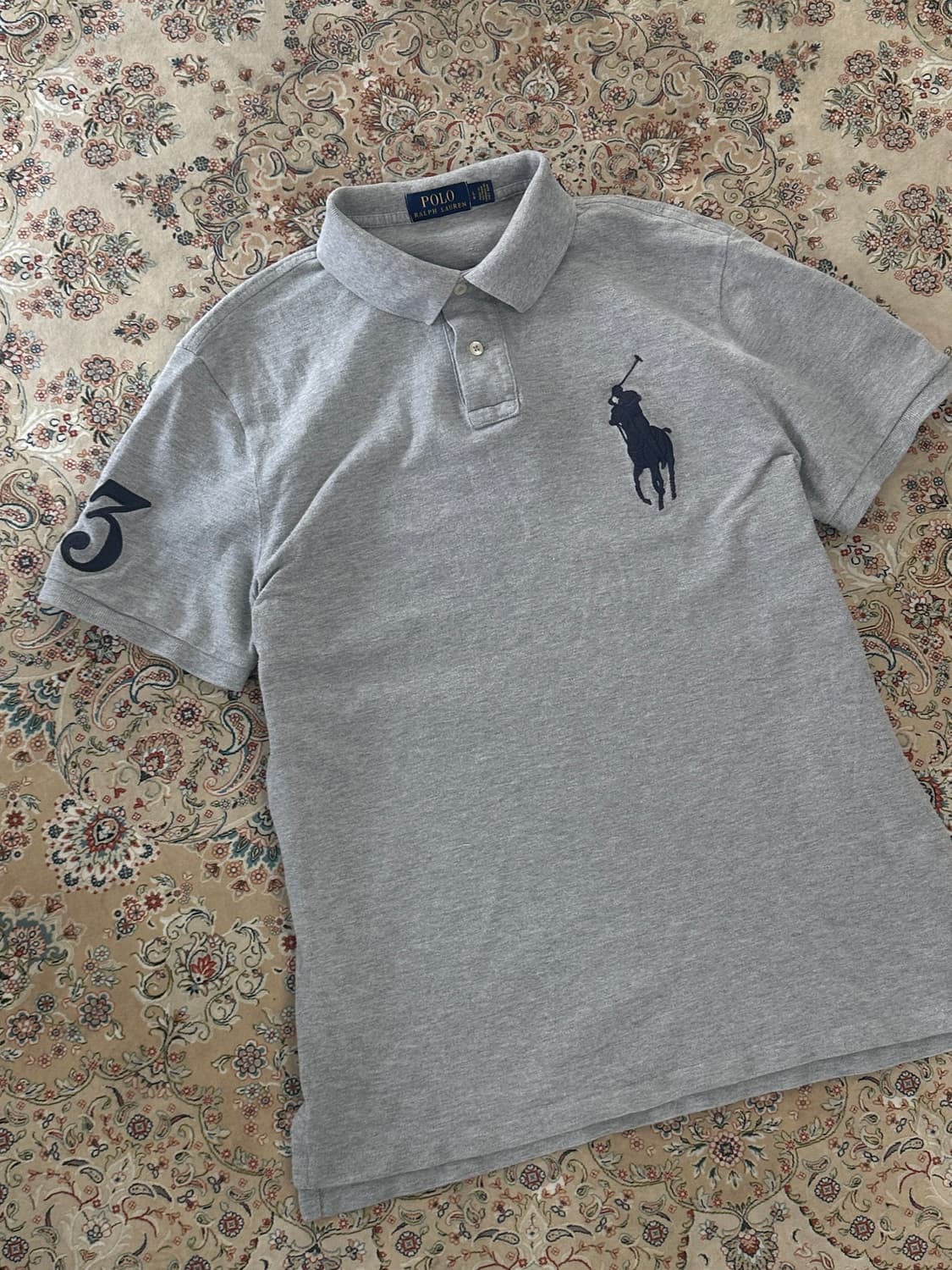 폴로 랄프로렌 그레이/네이비 빅포니 카라티 상품이미지3