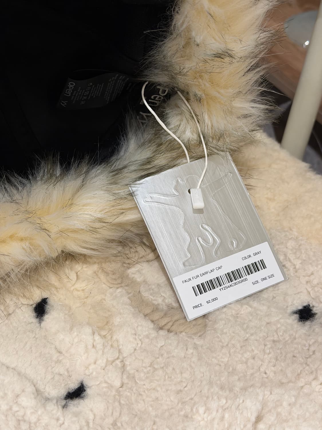 OpenYY 모자 Faux fur earflap cap 그레이 상품이미지3