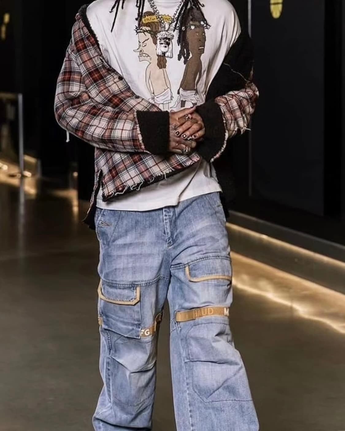 90‘s 마리떼 프랑소와 저버 벨크로 데님 팬츠 상품이미지1